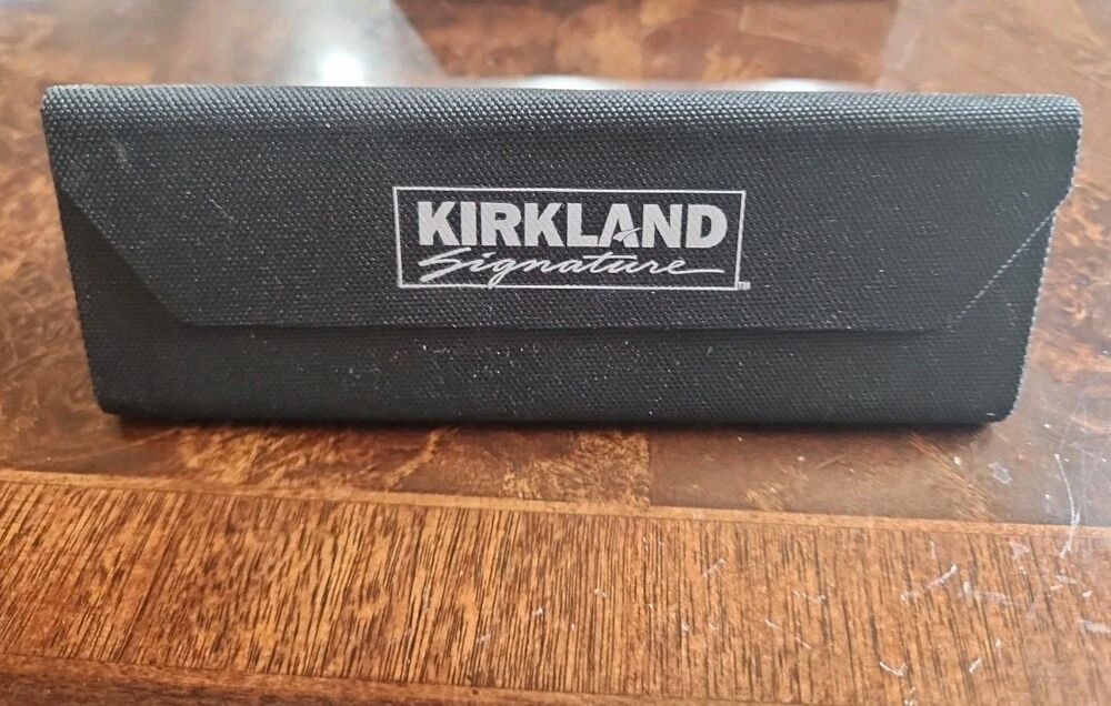 KIRKLAND SIGNATURE Sun Eyeglass Black Tri Fold Semi Hard Case, Magnetic Closure